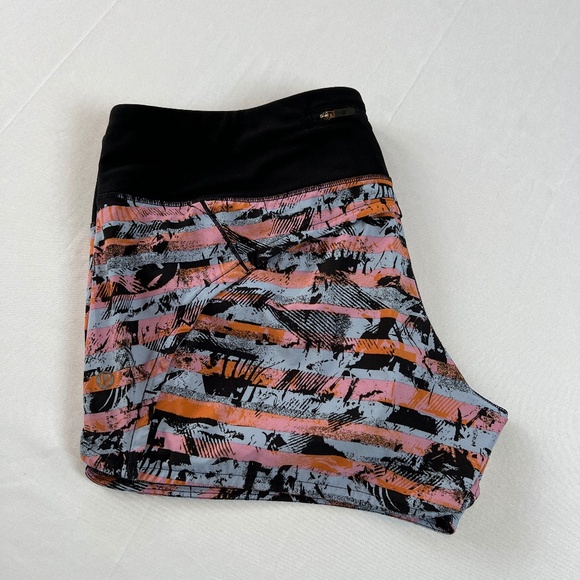 Lululemon Run Speed Shorts Multi Color & Black 4" Sz 10 - Picture 9 of 9